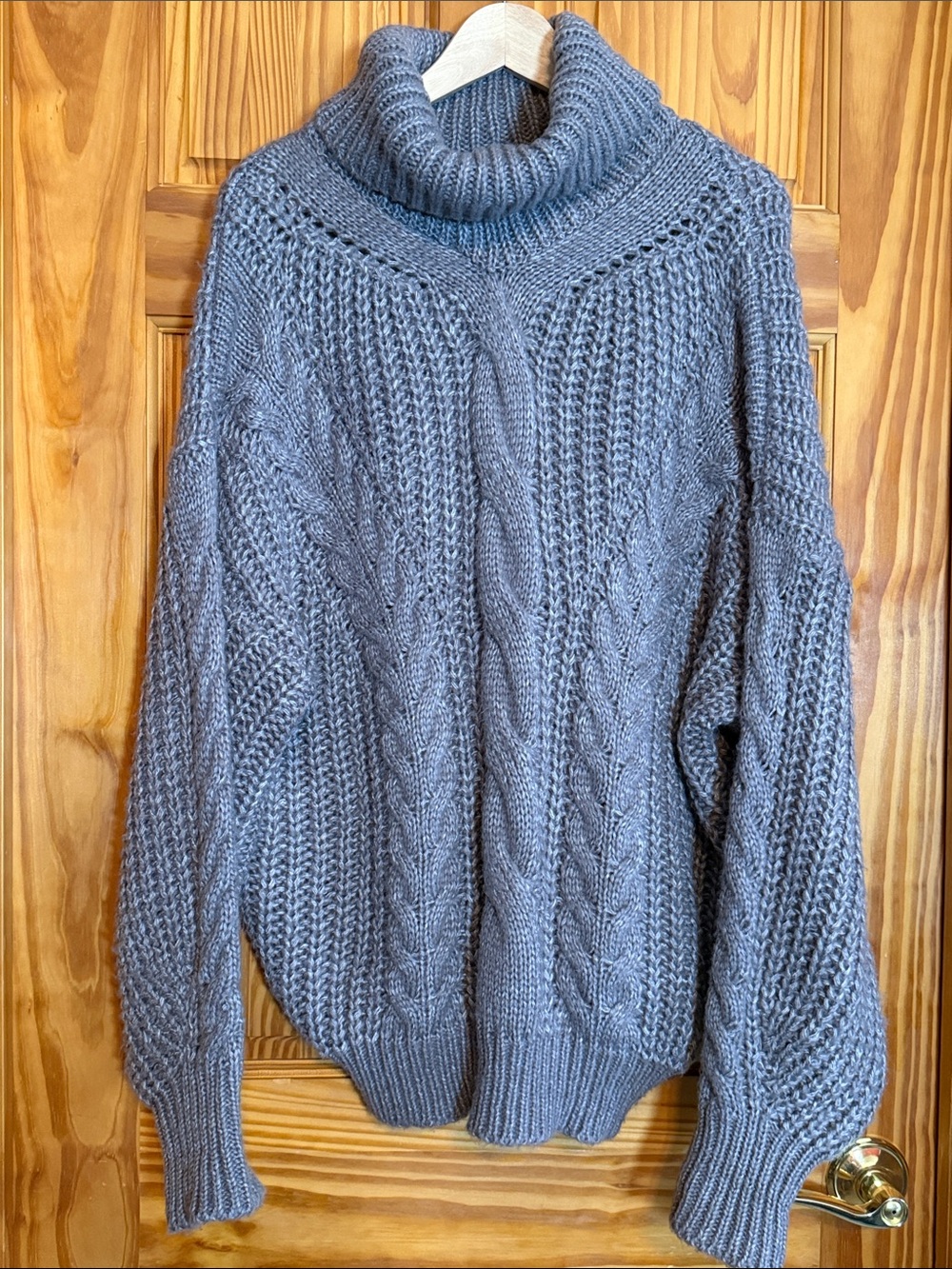 FATE Janice Cable Knit Turtleneck Sweater
